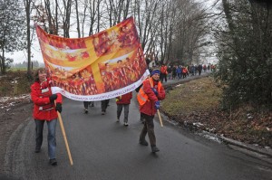 Wallfahrt im Zeichen des Hungertuches mit dem Ziel Berlin. Bild: kna-bild/MISEREOR