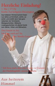 Herzliche Einladung: Clown Leo kommt "Aus heiterem Himmel" in Dreieinigkeit | freier Eintritt